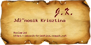 Jánosik Krisztina névjegykártya